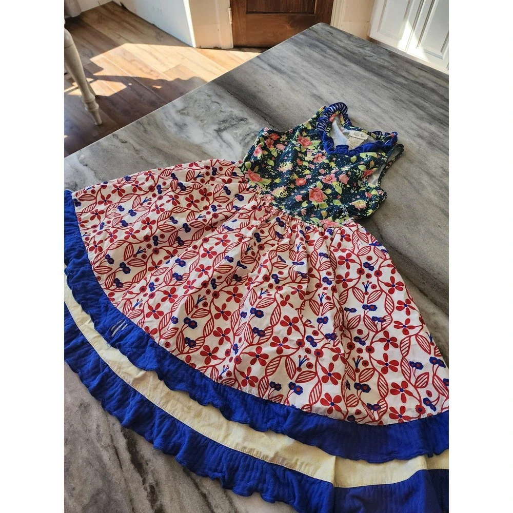 Play Condition Matilda Jane Kids Girls Size 10 Mixed Floral Ruffle Tiered Dress